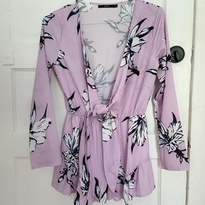 Light Purple Floral Zaful Romper